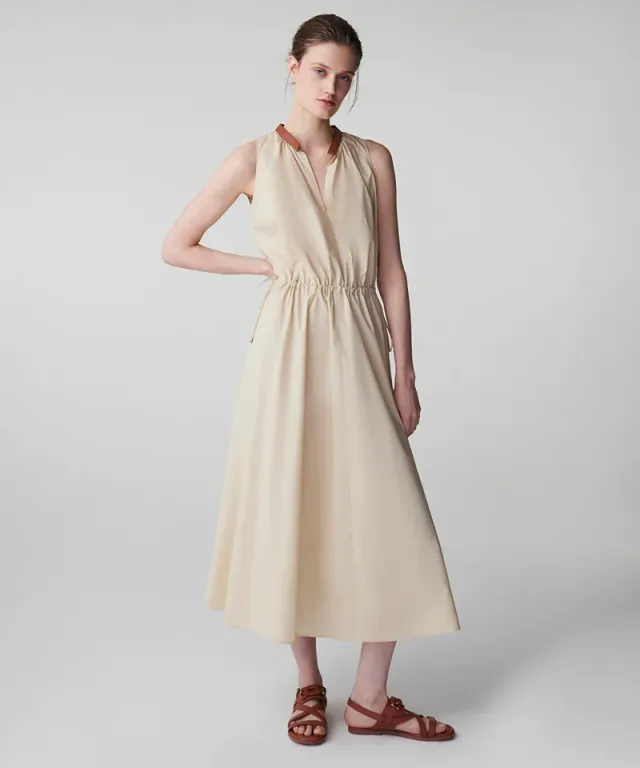 Adjustable Waist Poplin Dress – صورة 2