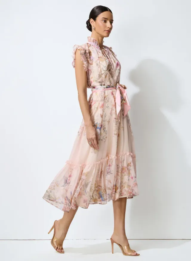 So Much Charm Pink Floral Print Ruffled Midi Dress – image 2