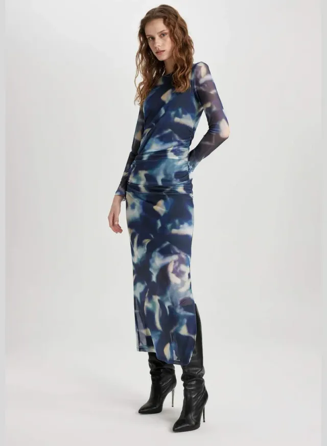 Printed Mesh Dress – image 2