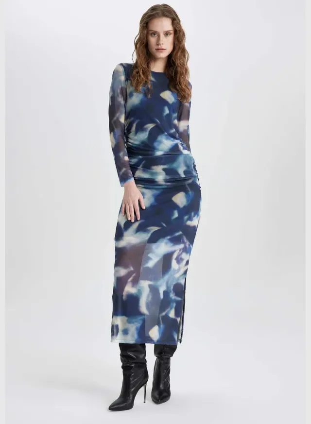 Printed Mesh Dress – image 3