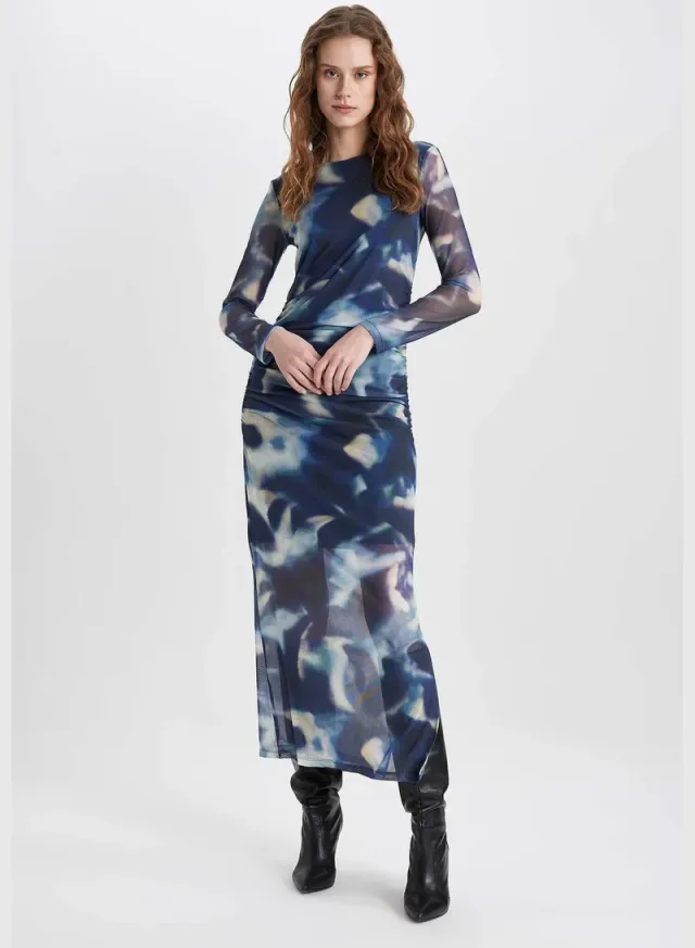 Printed Mesh Dress – image 4