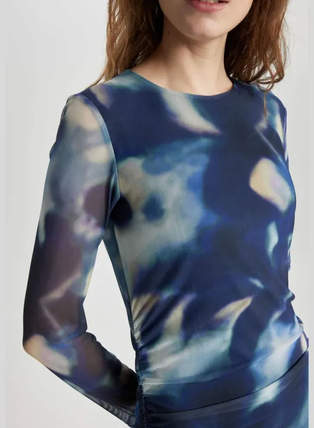 Printed Mesh Dress – image 6