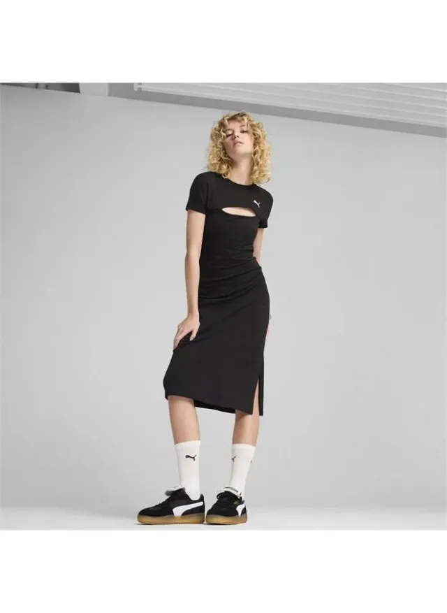 فستان متوسط الطول بفتحات للنساء من تشكيلة WARDROBE ESS