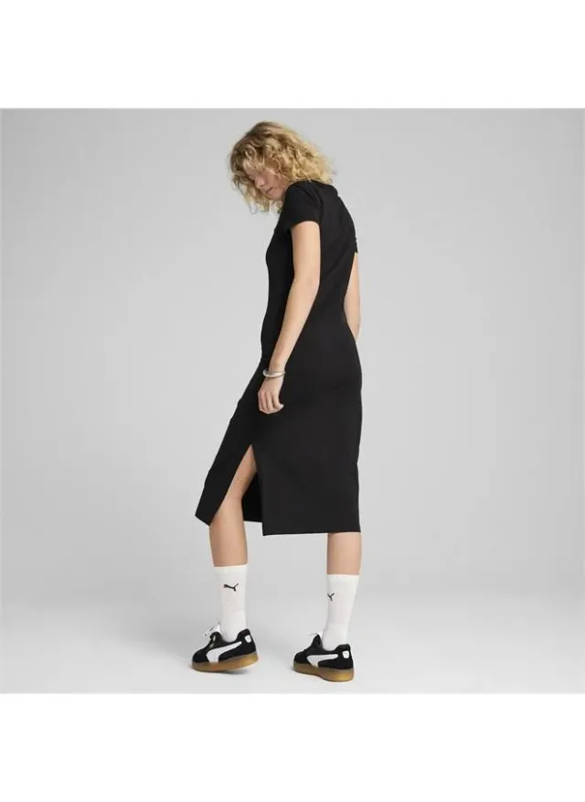 فستان متوسط الطول بفتحات للنساء من تشكيلة WARDROBE ESS – صورة 2