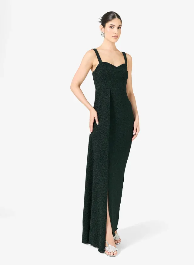Sweetheart Neck Dress With Trail