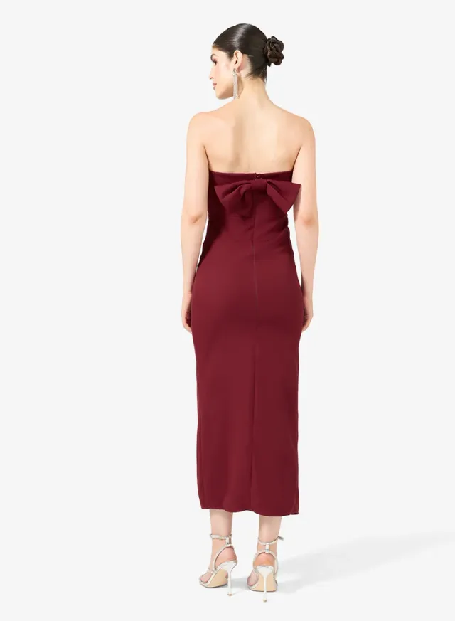 Bandeau Shift Dress With Slit – image 2