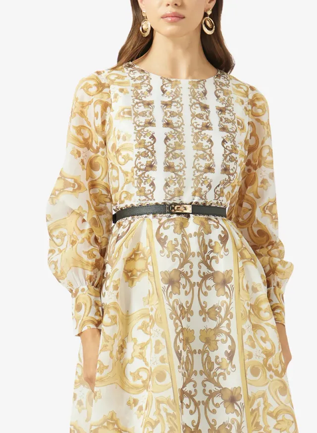 Printed A-line Dress – image 3