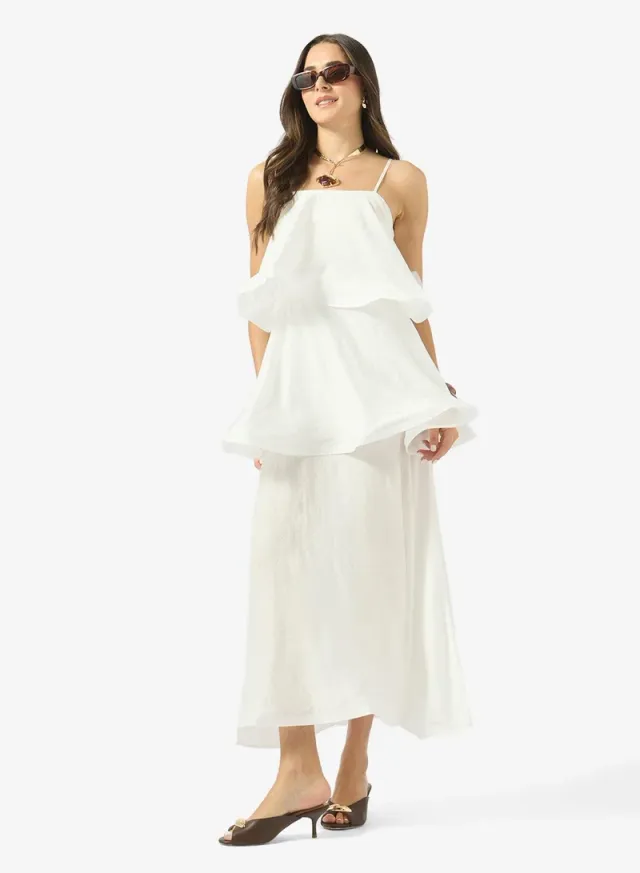 Off Shoulder Ruffle Tiered A Line Dress – image 4