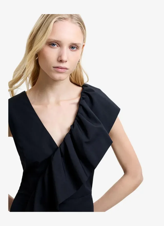 Women's Black Era Poplin Mini Dress – صورة 5