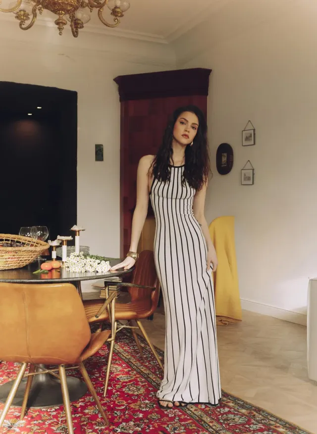 Wide-striped jersey maxi dress – image 6