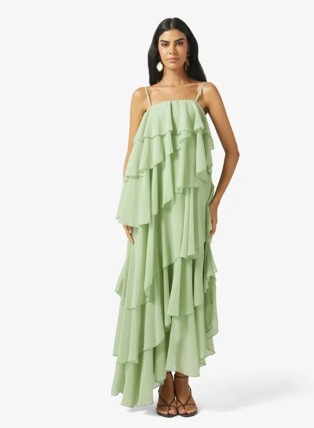 Bandeau Dress With Ruffles