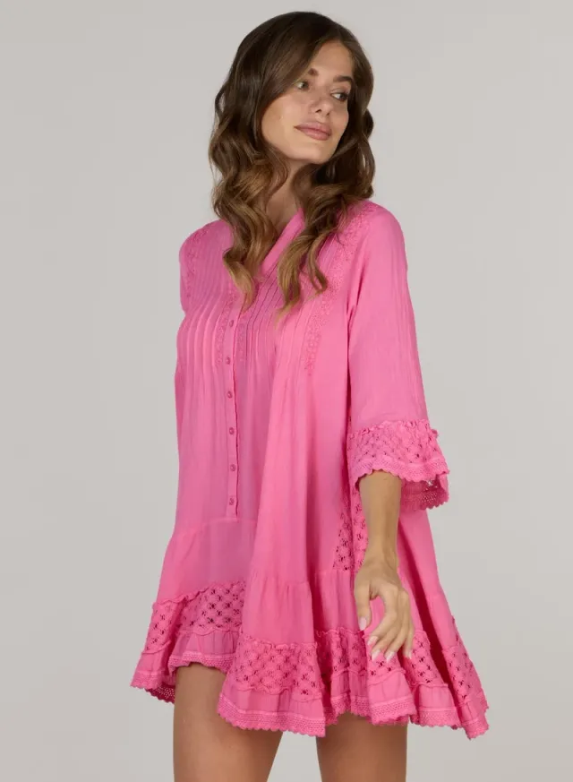 Embroidered Short Tunic Dress