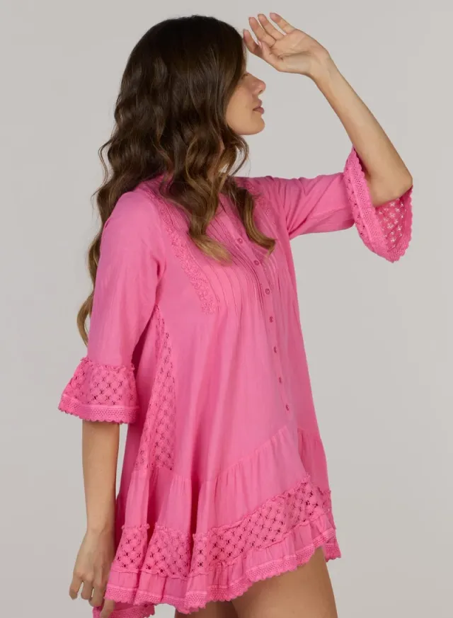 Embroidered Short Tunic Dress – image 4