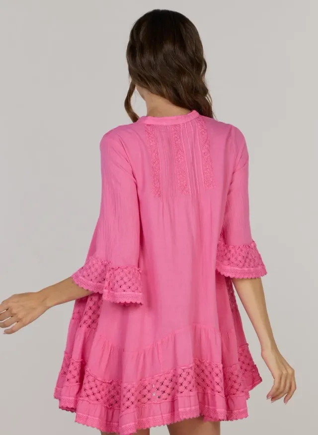 Embroidered Short Tunic Dress – image 5