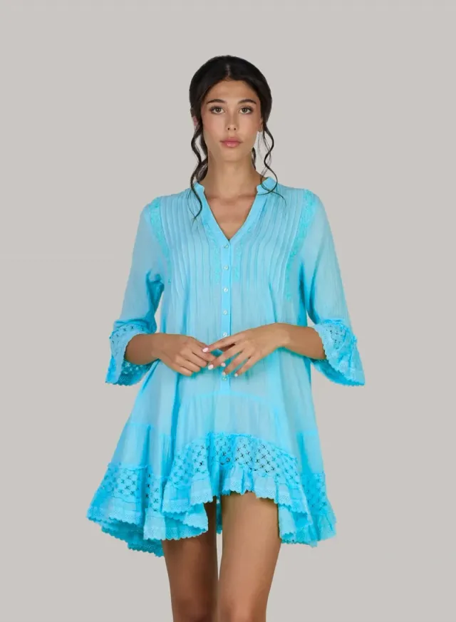 Embroidered Short Tunic Dress