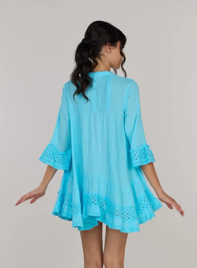 Embroidered Short Tunic Dress – image 4