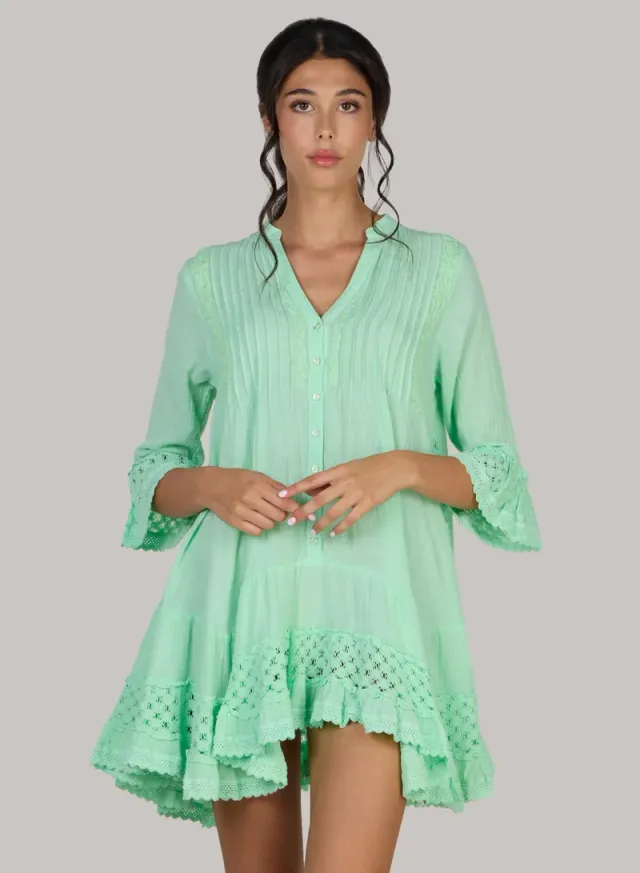 Embroidered Short Tunic Dress