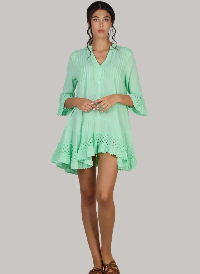 Embroidered Short Tunic Dress – image 2