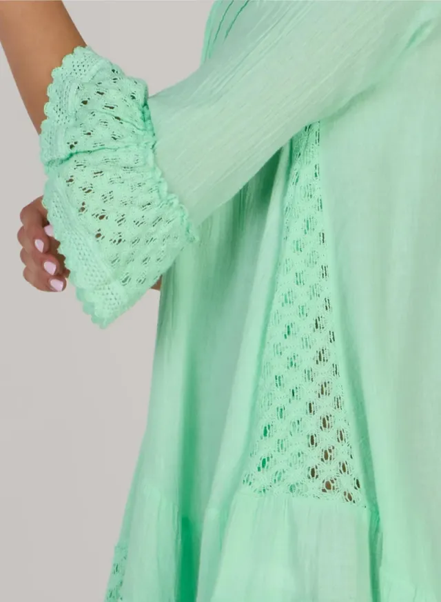 Embroidered Short Tunic Dress – image 3
