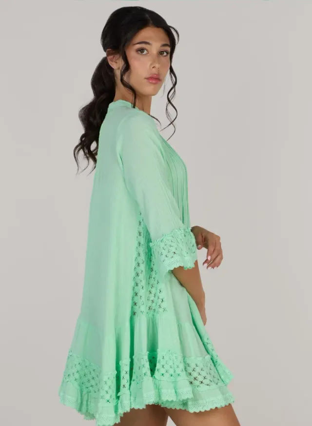 Embroidered Short Tunic Dress – image 4