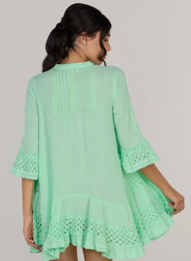Embroidered Short Tunic Dress – image 5