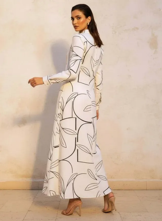 Iconic Printed A line Women Dress with Concealed Placket – image 3