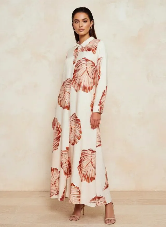 Iconic Printed A line Women Dress with Concealed Placket