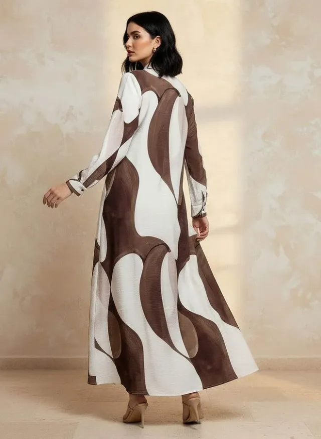 Iconic Printed A line Women Dress with Concealed Placket – image 4