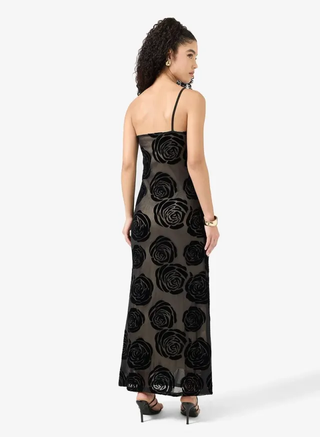 One Shoulder Floral Buronout Dress – image 3