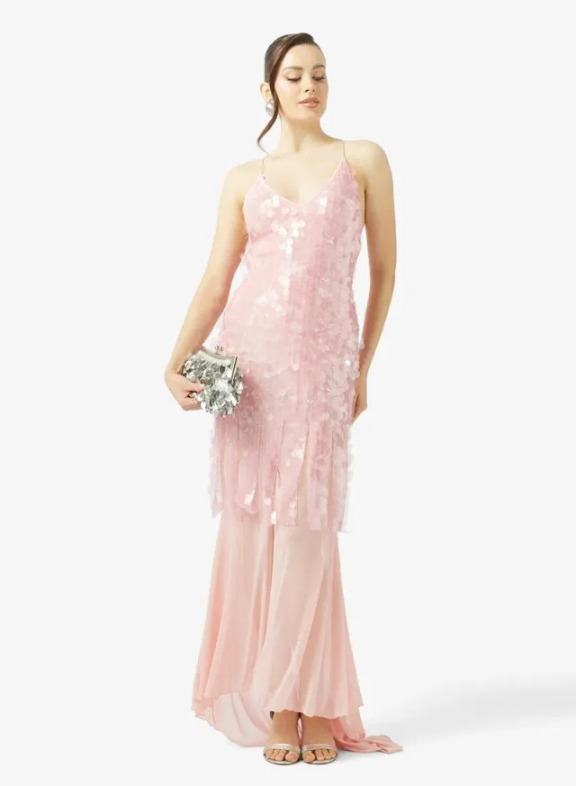 Strappy Sequin Embellished Evening Dress – image 4