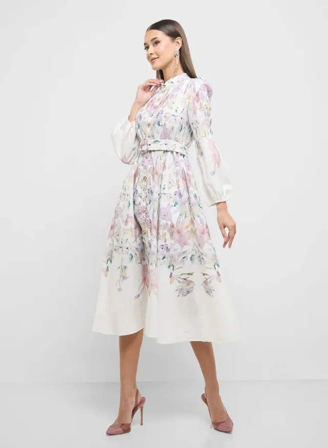 Floral Print Midi Dress