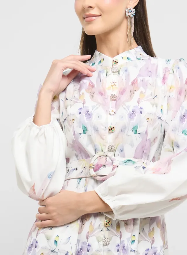 Floral Print Midi Dress – image 3