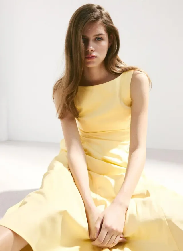 Boat-Neck Ruched Dress – image 5