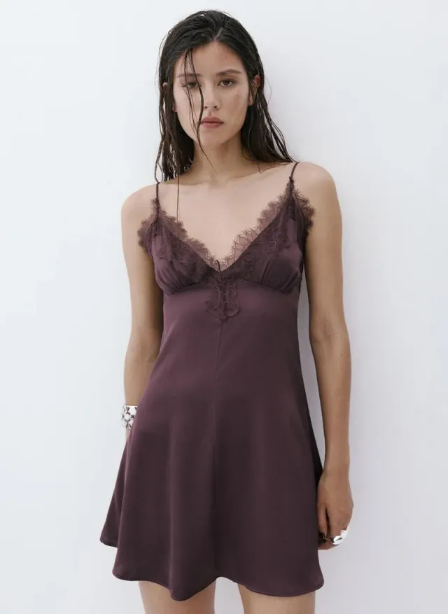 Satin Lace Dress