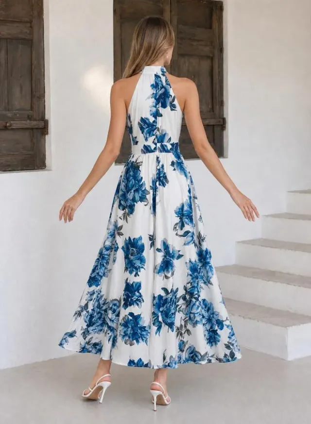 Floral Sleeveless A-Line Maxi Dress – image 3