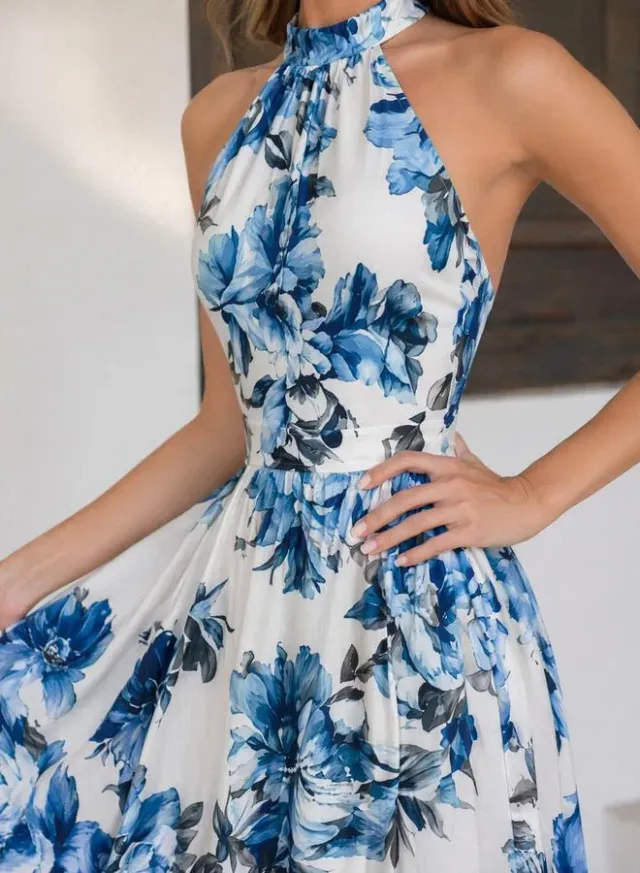Floral Sleeveless A-Line Maxi Dress – image 5