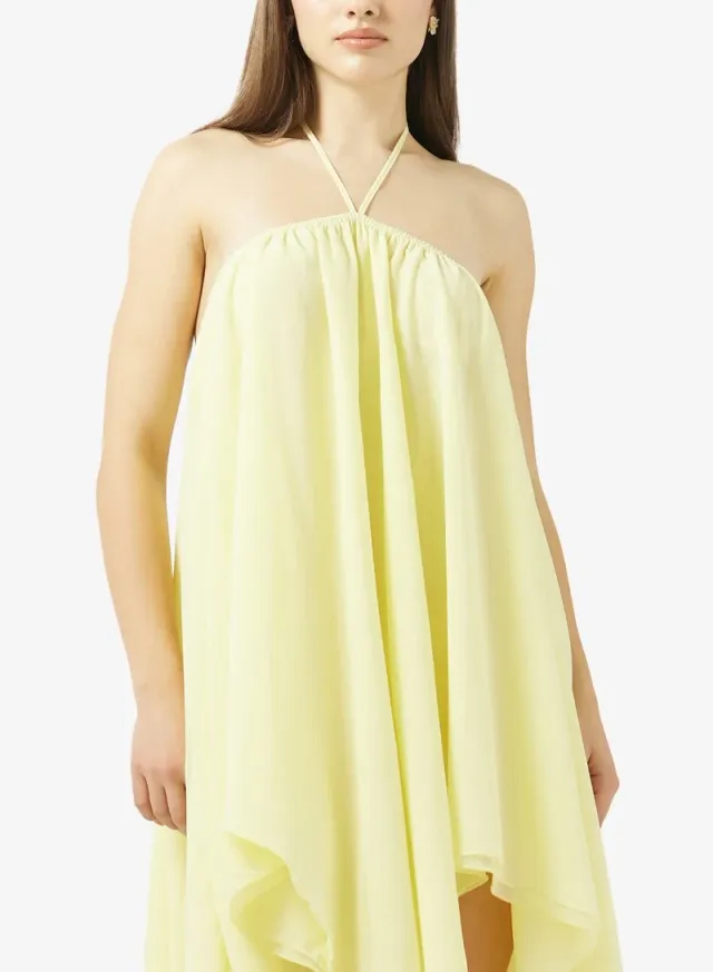 Halter Neck A Line Pleated Dress – image 4