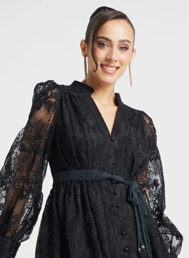 Lace Button-Down Dress – image 3