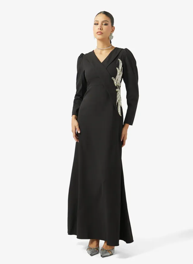 Embroidered A-line Dress