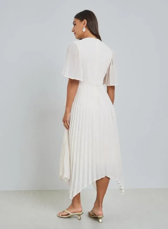 Green Pleated Midi Dress with Tie-Belt – image 5