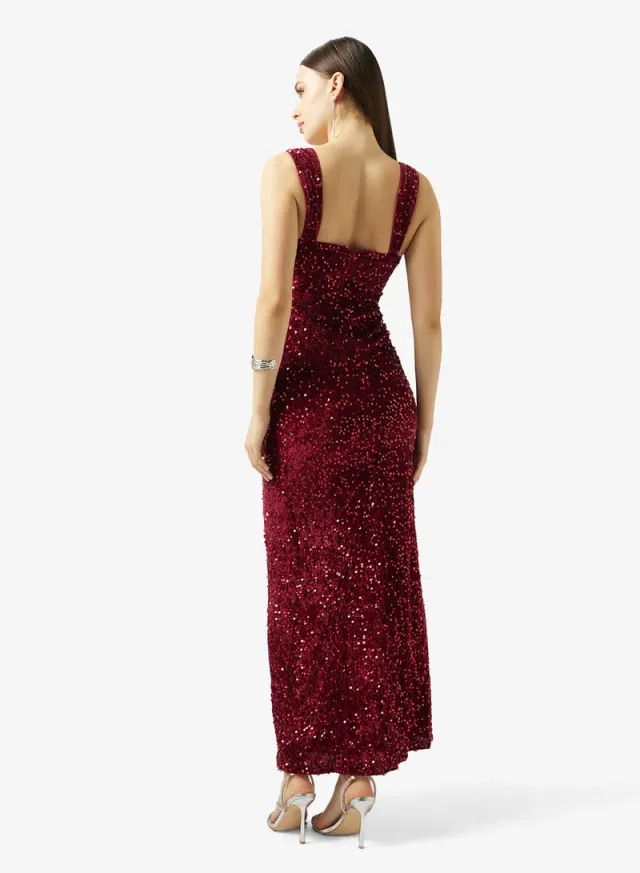Shimmer Evening Dress With Slit – image 2