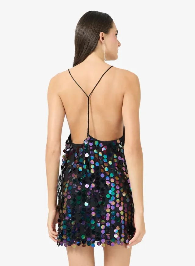 Strappy Sequin Embellished Evening Dress – image 3