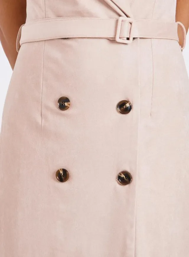 Pleated Sleeveless Blazer Midi Dress – image 4
