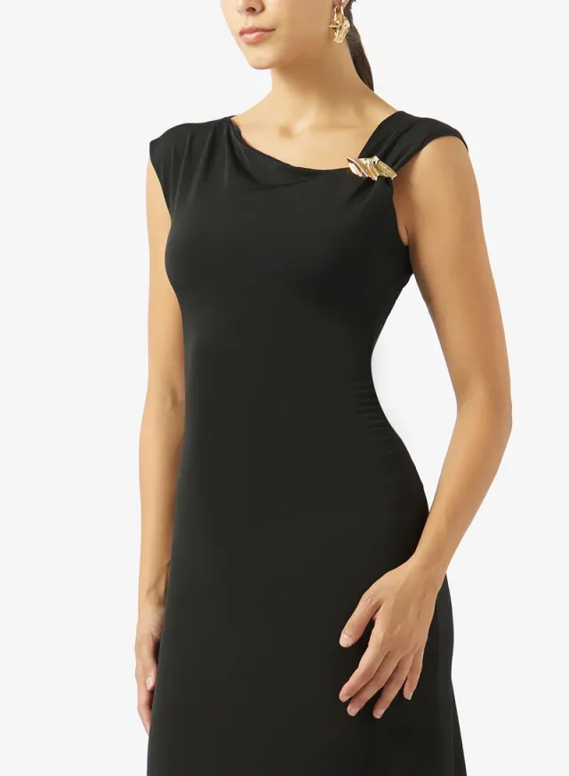 Asymmetric Neck Shift Dress – image 3