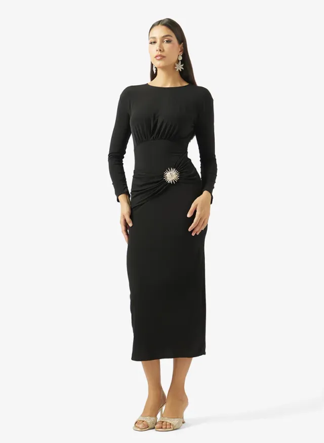 Shift Dress With Statement Buckle