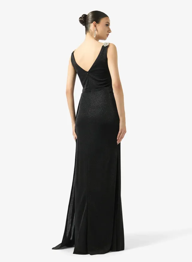 V-Neck Embellished Strap Maxi Dress – صورة 2