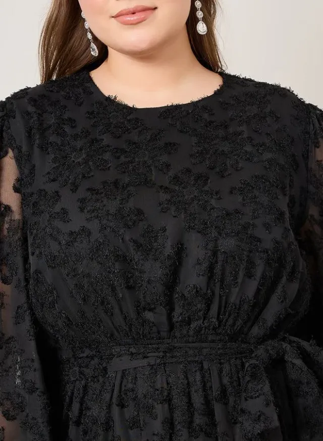 Plus Size Satin A-Line Maxi Dress with Belt – image 3