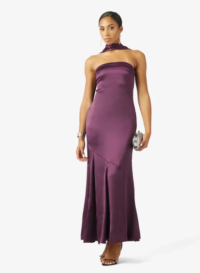 Jai Bandeau Neck Tie Maxi Dress
