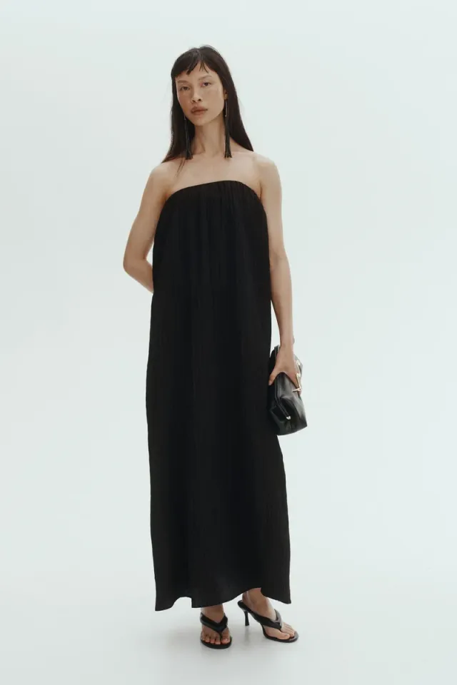 Crinkled bandeau dress