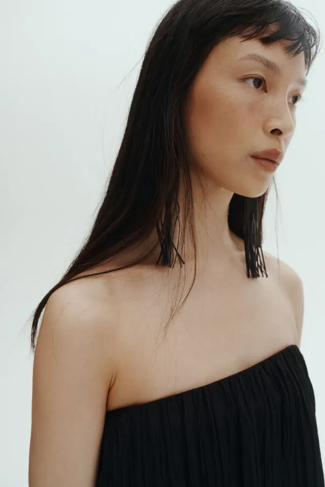 Crinkled bandeau dress – image 2